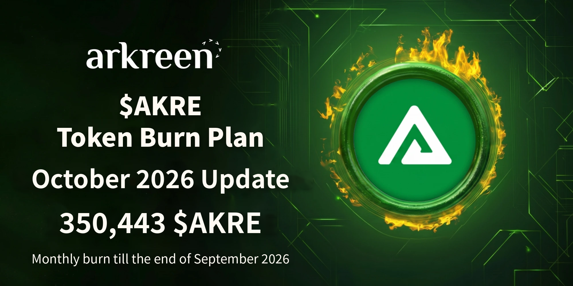 Arkreen's $AKRE Burn Update: 350,443 Tokens Removed (Oct 2026)